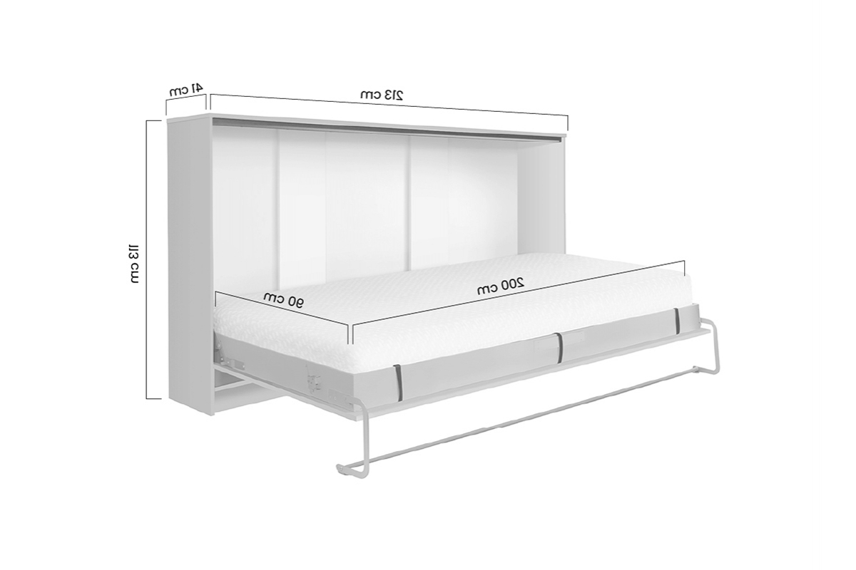 Basic vízszintes összecsukható ágy 90x200 - fekete/lancelot-tölgy New Elegance vízszintes összecsukható ágy 90x200 - fekete/lancelot-tölgy