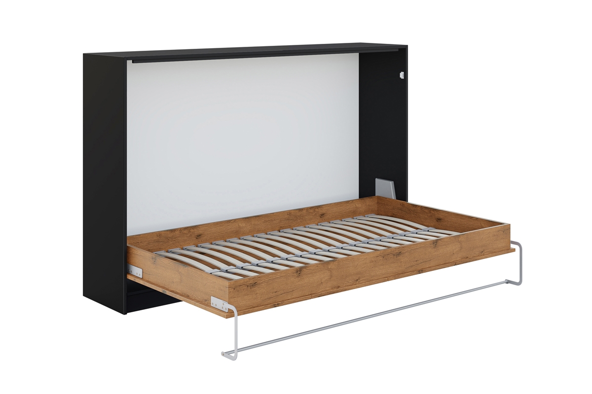 Sklápěcí postel horizontální Loft 120x200 Basic New Elegance - Černý / Dub lancelot Sklápěcí postel horizontální ze stelazem 