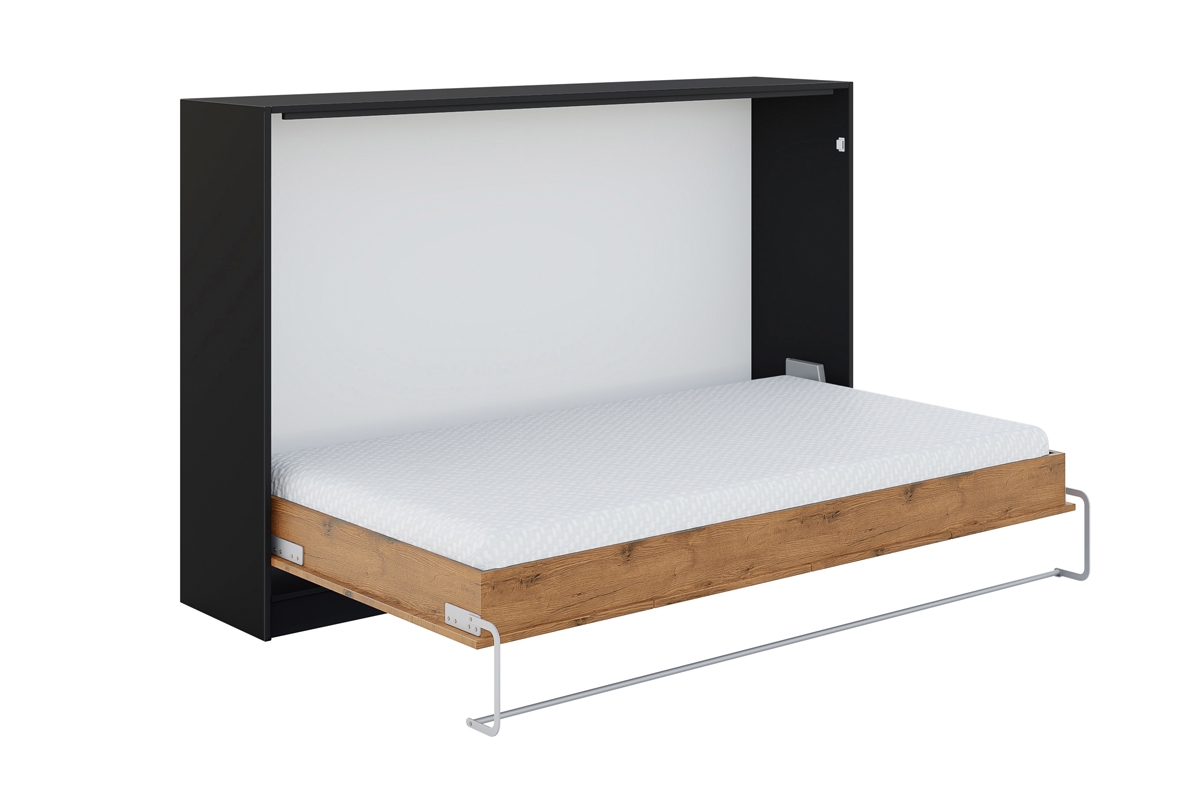 Sklápěcí postel horizontální Loft 120x200 Basic New Elegance - Černý / Dub lancelot Sklápěcí postel horizontální 
