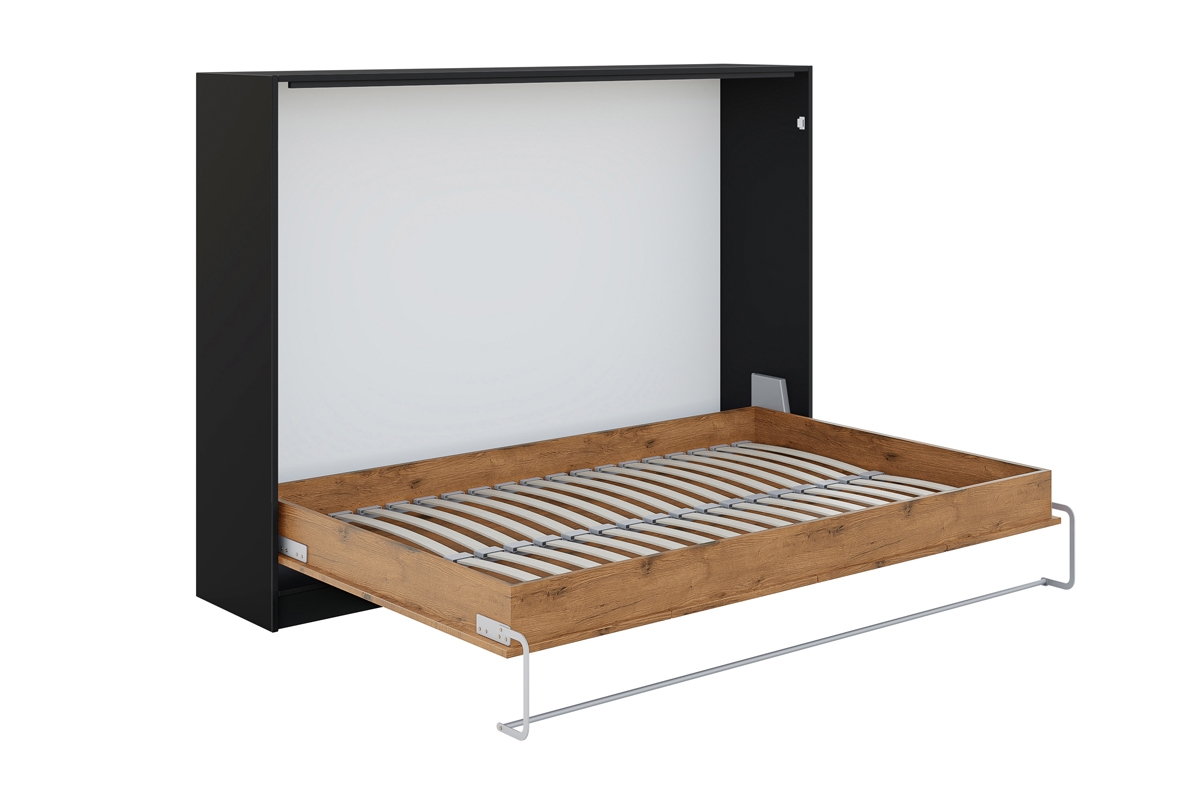 New Elegance vízszintes összecsukható ágy 140x200 - fekete/lancelot-tölgy polkotapczan horizontální loft 