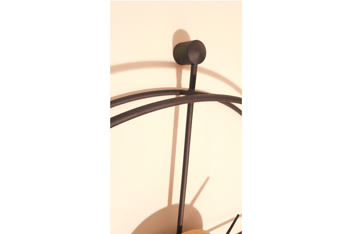 Ocelové nástěnné hodiny KAYU 14 Dub v Loft stylu - Černý - 75 cm nástěnné hodiny