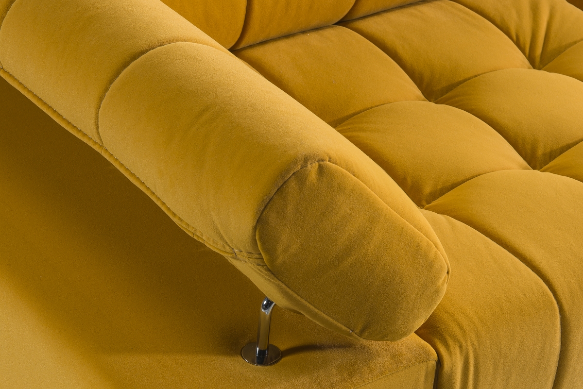 Canapea cu trei locuri pentru camera de zi Dragonis Žlutá Pohovka z nastavitelnou opěrkou hlavy