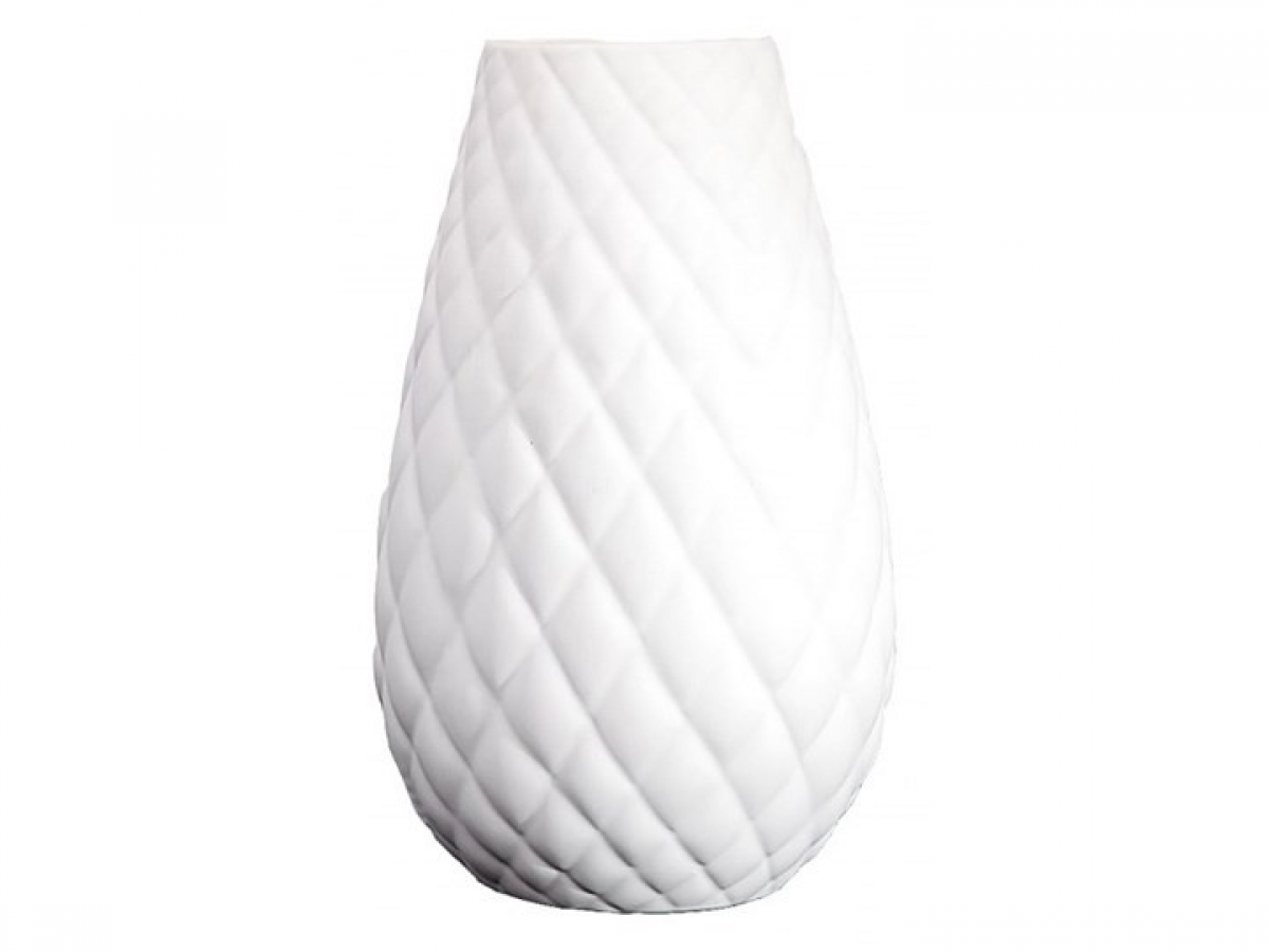 Dekorativní keramická váza LINA 2 Bílá biały wazon