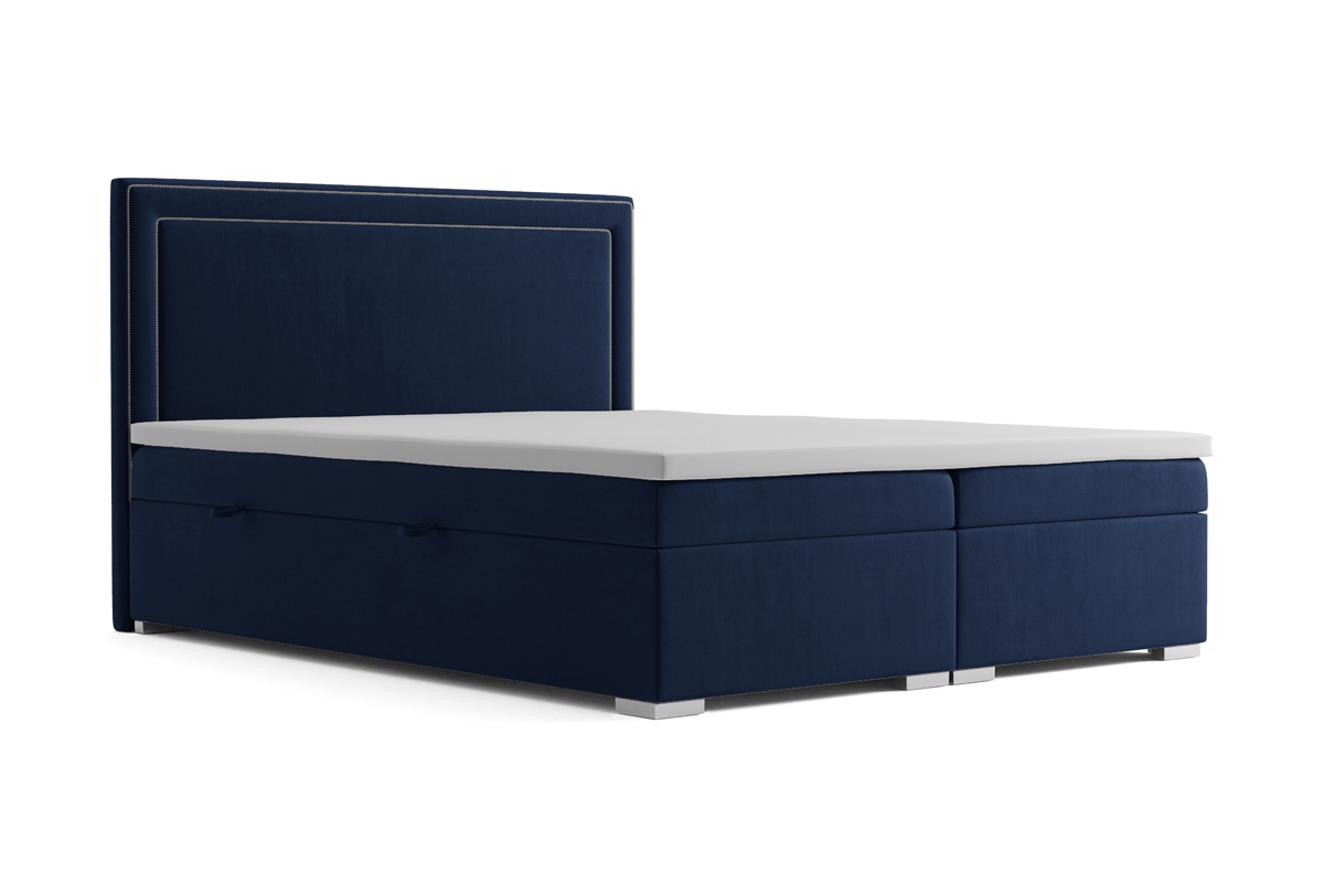 Boxspring posteľ s úložným priestorom Adelino 140x200 námornícka modráowe Posteľ 140x200 