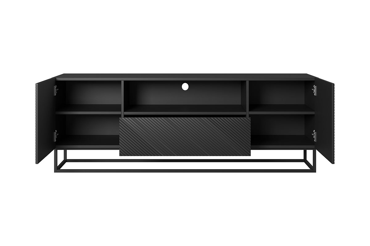 Asha TV-szekrény fém lábakkal 167 cm - matt fekete Skříňka rtv do obývacího pokoje