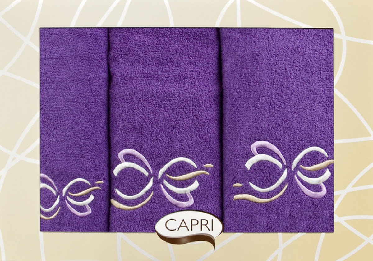Sada uterákov Capri AGNES 26 - 3ks fialový + Ružová Komplet ręczników Capri AGNES 55 3szt. Śliwkowy