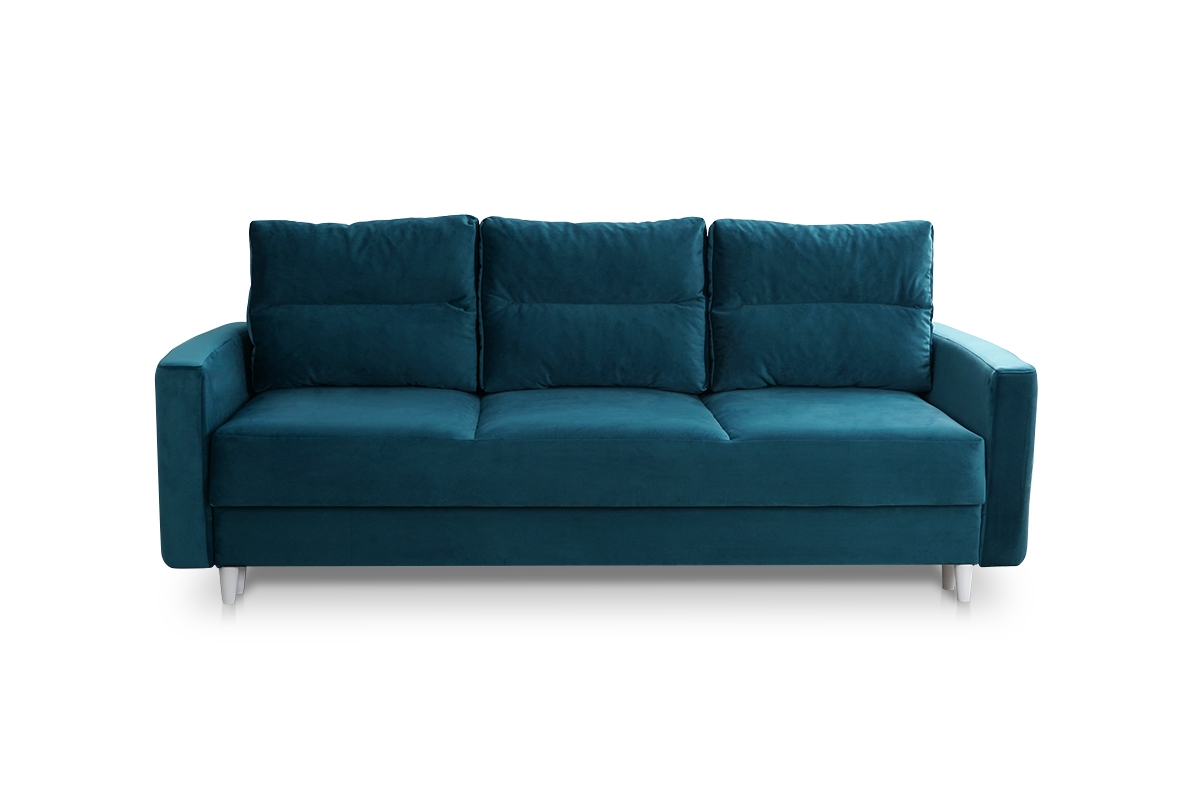 Gauč rozkládací do obývacího pokoje Larysa modrý gauč s bílými nohami