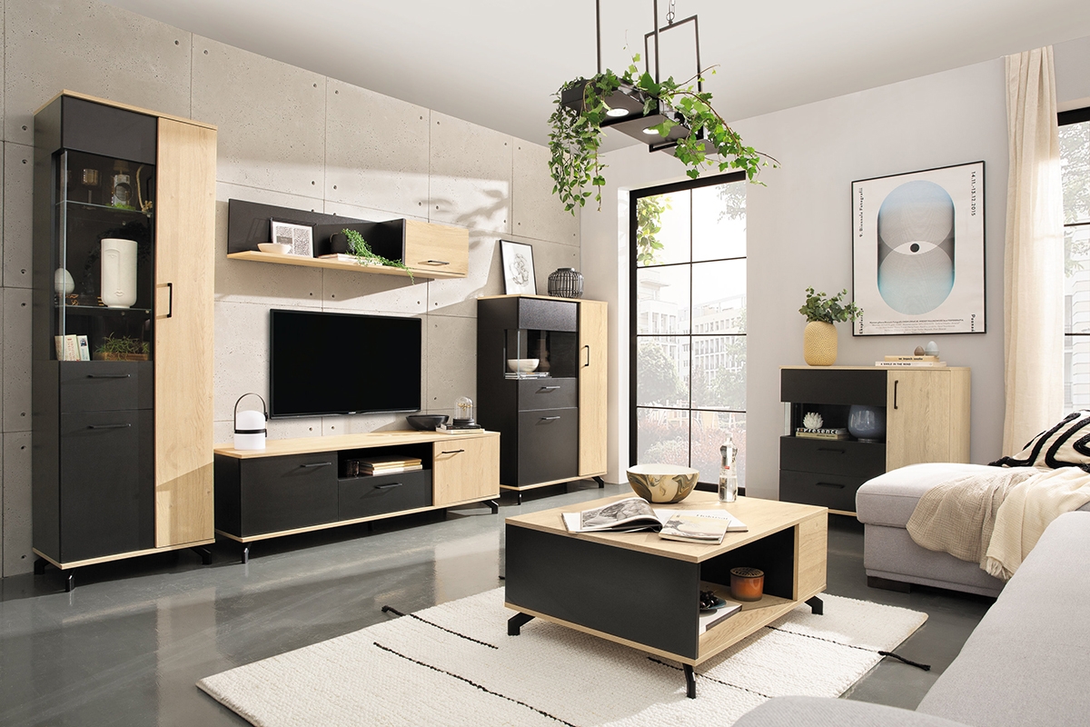Komplet nábytku do obývacího pokoje Madison - systém A Industriální Komplet nábytku do obývacího pokoje