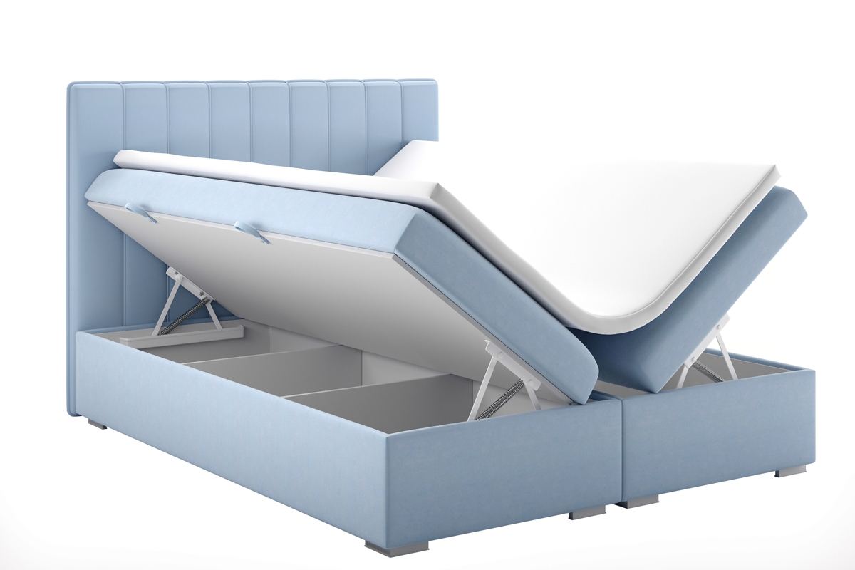 Boxspring posteľ s úložným priestorom Arkadia 140x200  Posteľ z topperem i pojemnikami 