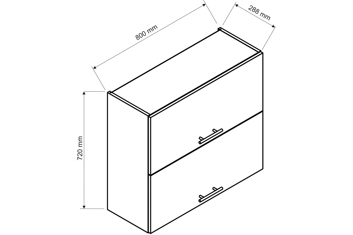 Denis W80 GRF/2 - Závesná skrinka s výklopnými prednými časťami - Dub London  Skrinka denis - rozmery