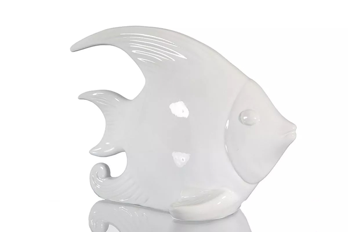 Keramická figúrka ALISA 2 07 - Biely figurka ryba