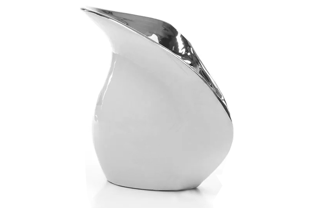 Keramická váza Cindy 2 Stříbrný/Bílý wazon ceramiczny 