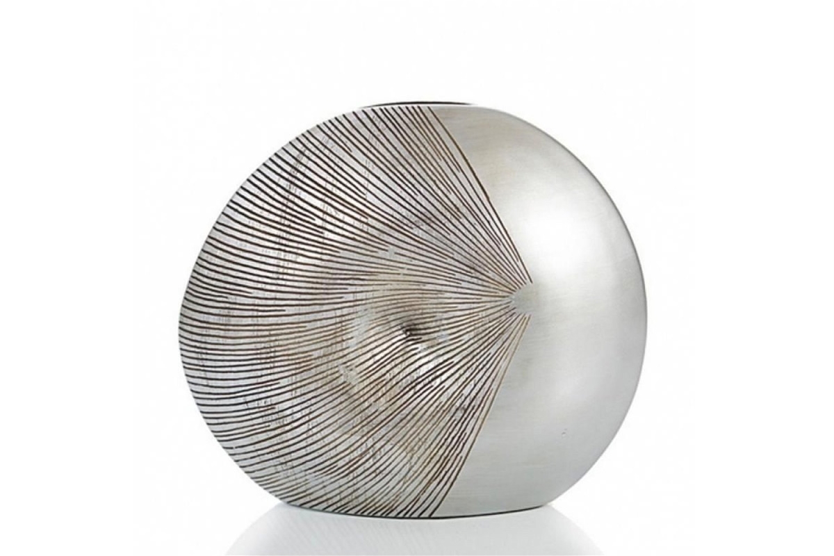 Váza dekorativní Aura 01 Stříbrný wazon owalny 