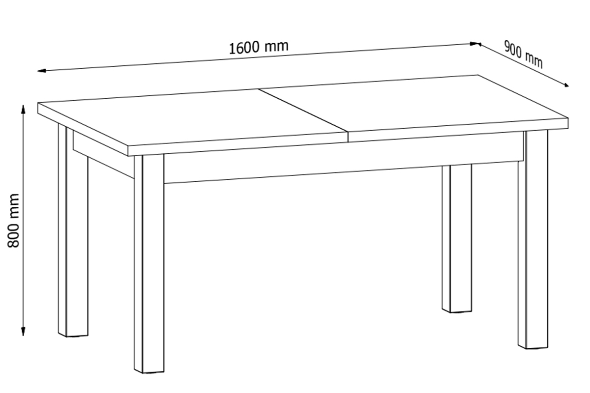 Rozkladací stôl Montana STW do jedálne - 160x90 cm  Rozkladany stôl Montana do jedálne 160x90 
