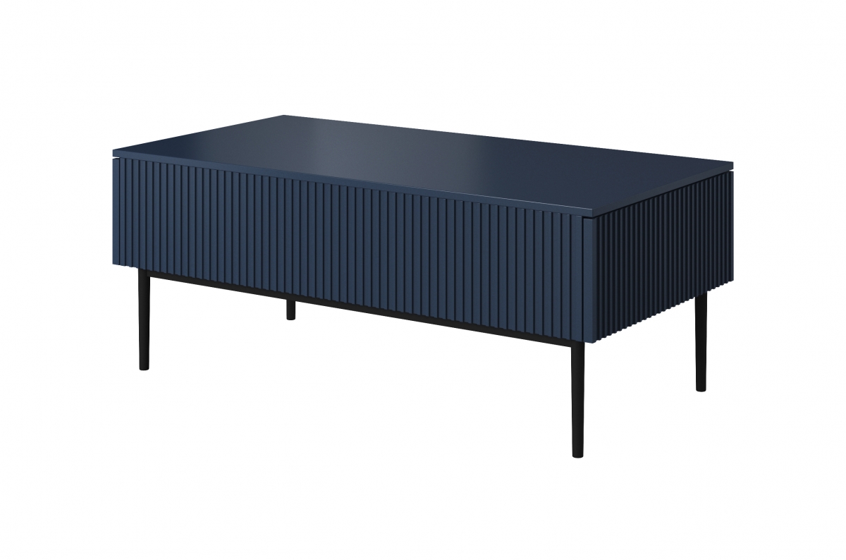 Konferenční stolek Nicole - tmavě modrý / černé nožky stolik 