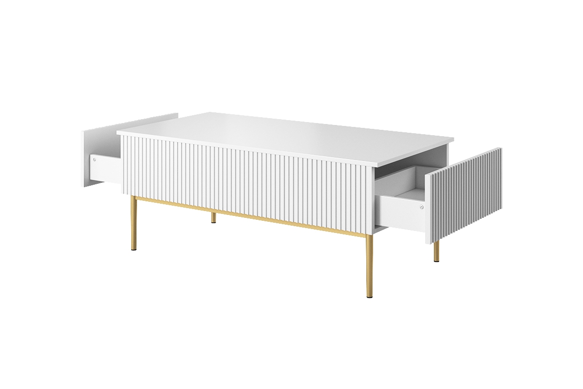 Nicole dohányzóasztal - matt fehér / arany lábak Konferenční stolek 