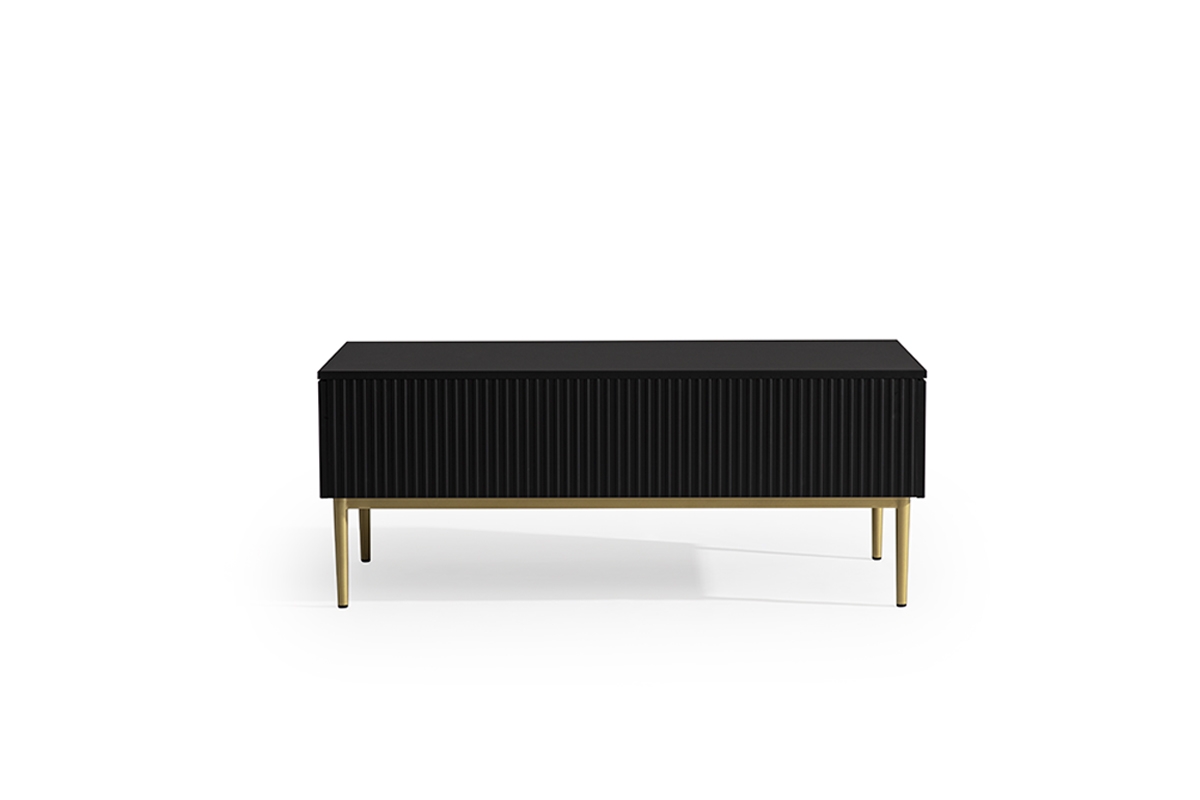 Nicole dohányzóasztal - matt fekete / arany lábak Konferenční stolek do obývacího pokoje na zlatých nogach