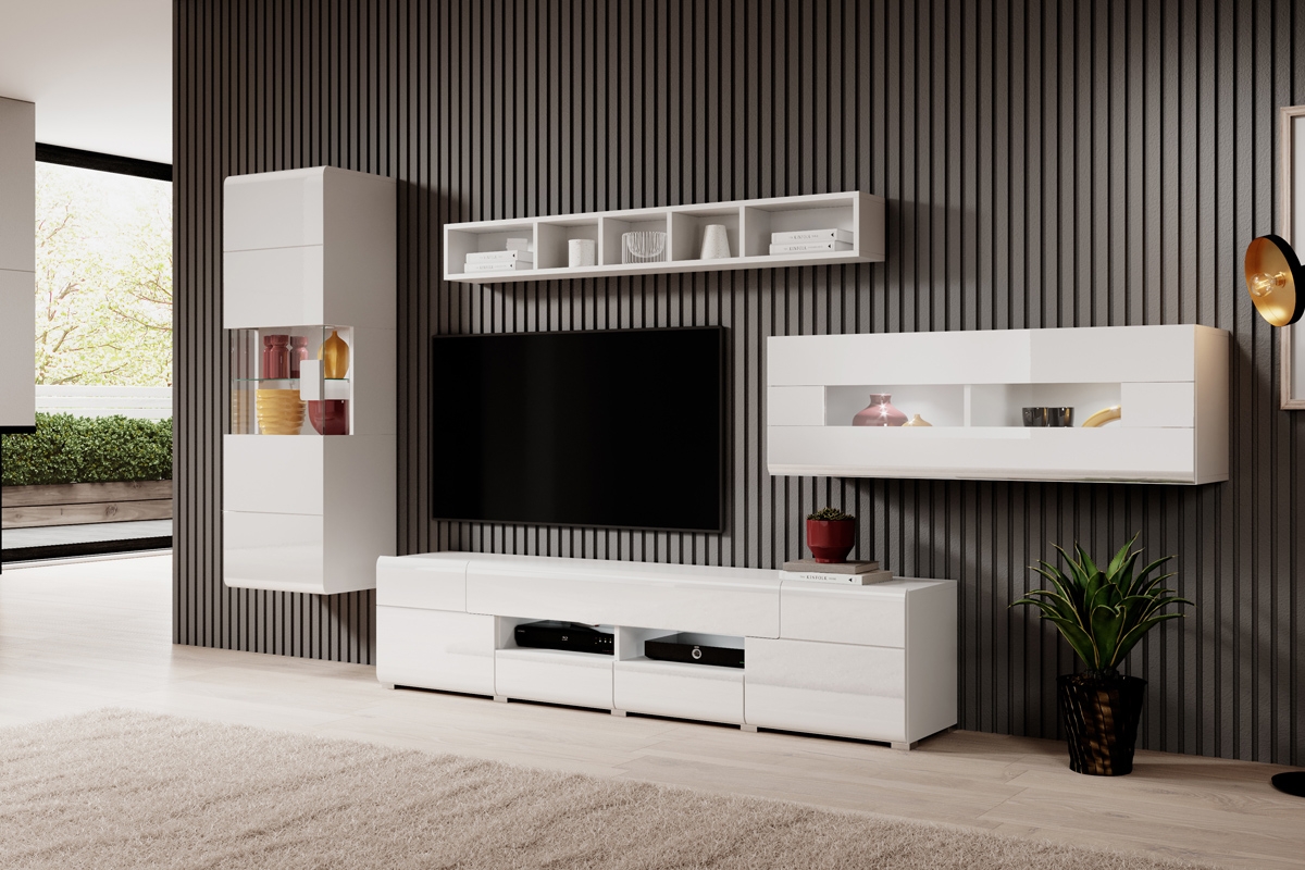 TV stolek Toledo 40 - bílý lesk Obývací stěna Bílý lesk 