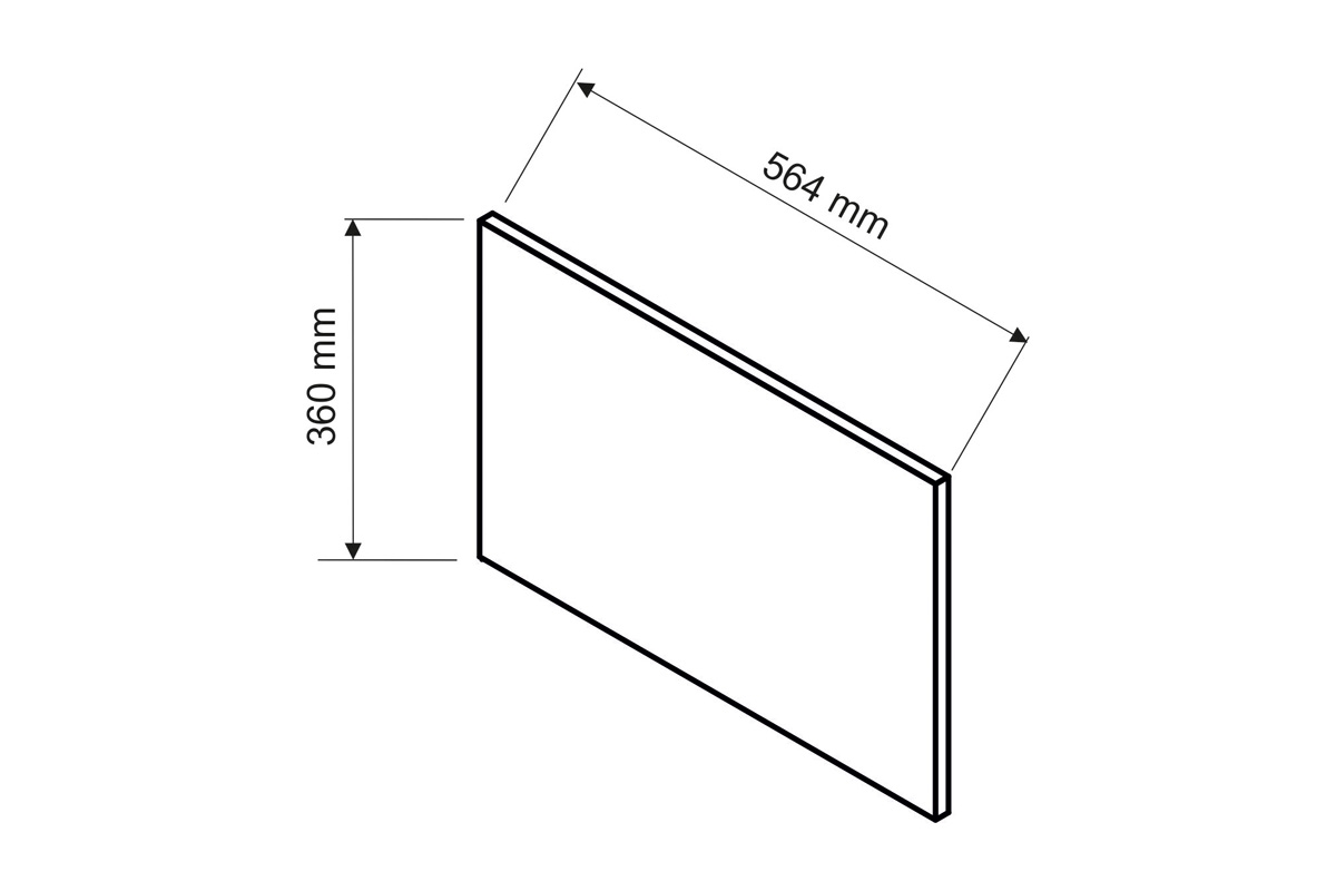 Denis Panel Boční 360mm x 564mm - bok přikládán do horní skříňky - Dub London  Skříňka z okapem denis 