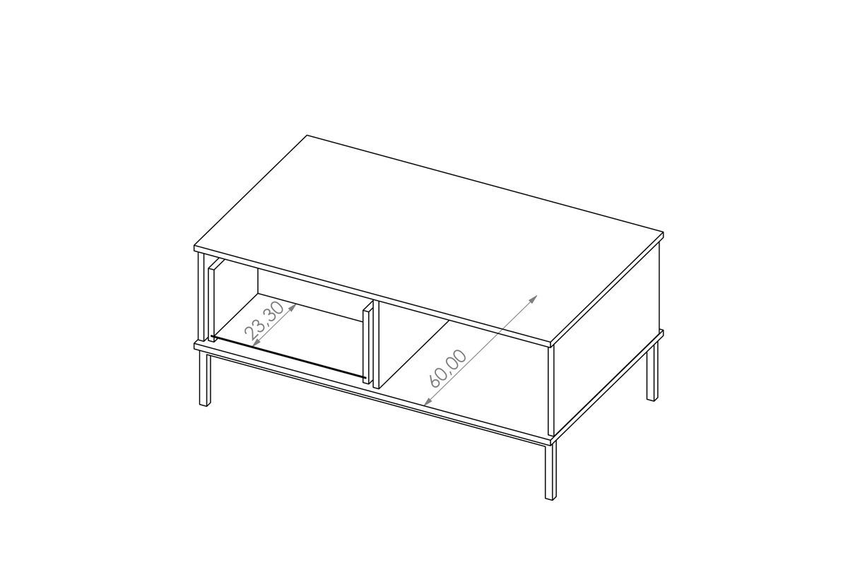 Konferenční stolek Tristal - Bílý mat stolek Tristal Bílý mat
