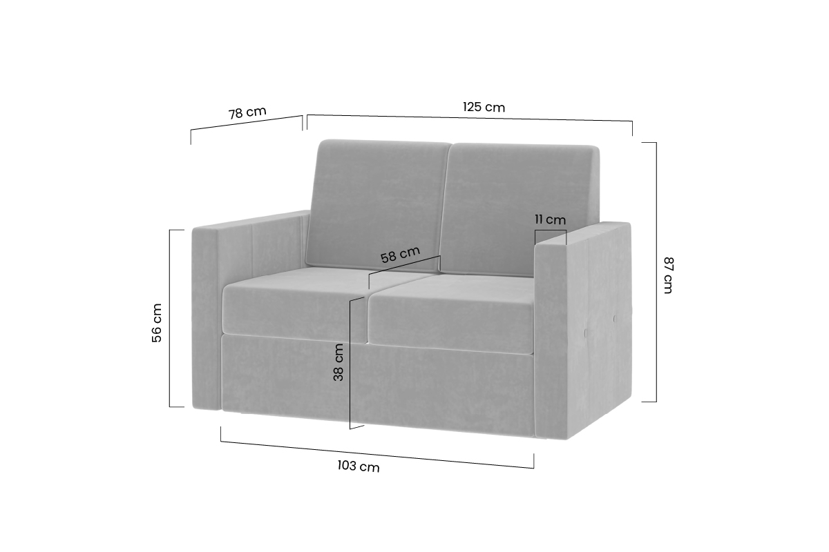 New Elegance kanapé kinyitható szekrényágyhoz 90 cm New Elegance kanapé kinyitható szekrényágyhoz 90 cm - méretek