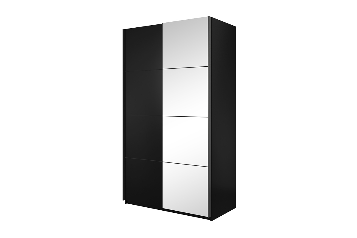 Skříň s posuvnými dveřmi Beta 54 se zrcadlem 120 cm - černá Černá Skříň 