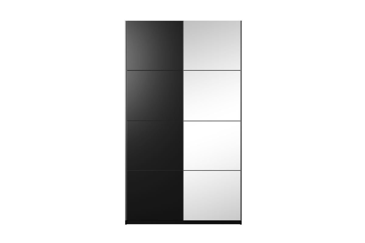 Skříň s posuvnými dveřmi Beta 54 se zrcadlem 120 cm - černá Černá Skříň se zrcadlem 