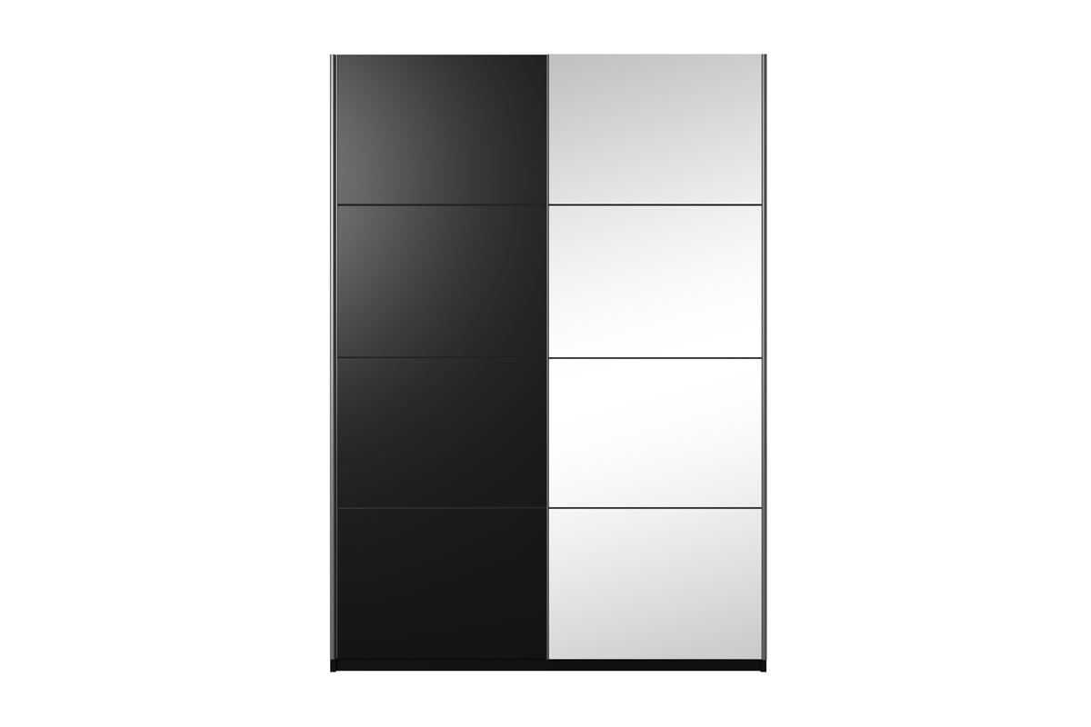 Skříň s posuvnými dveřmi Beta 55 se zrcadlem 150 cm - černá Skříň se zrcadlem 