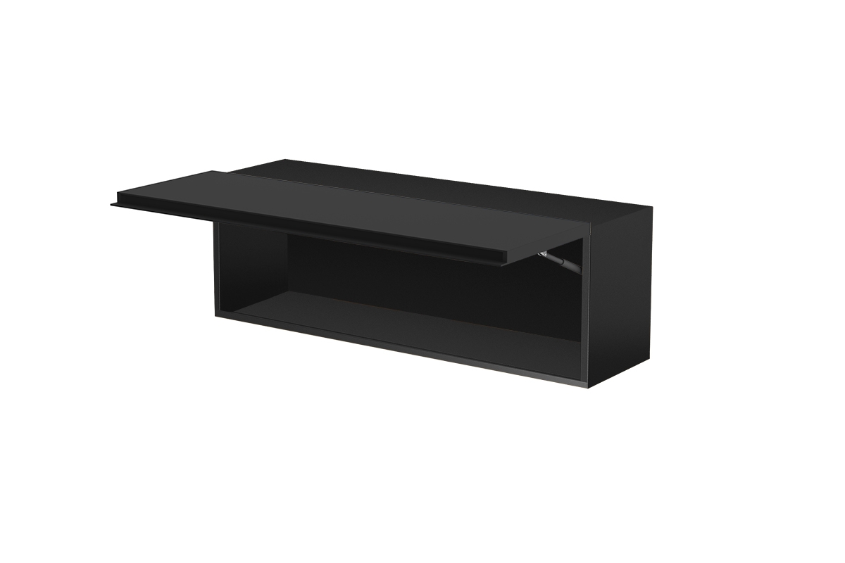 Závěsná skříňka Loftia horizontální - černá / černý mat Skříňka závěsná do obývacího pokoje