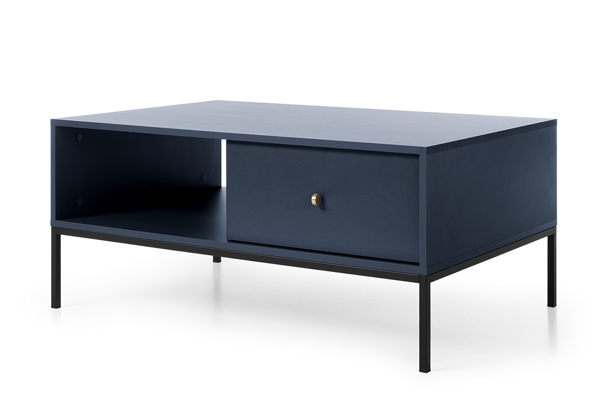 Konferenční stolek se zásuvkou Eladia - Tmavě modrý moderní tmavě modrý konferenční stolek