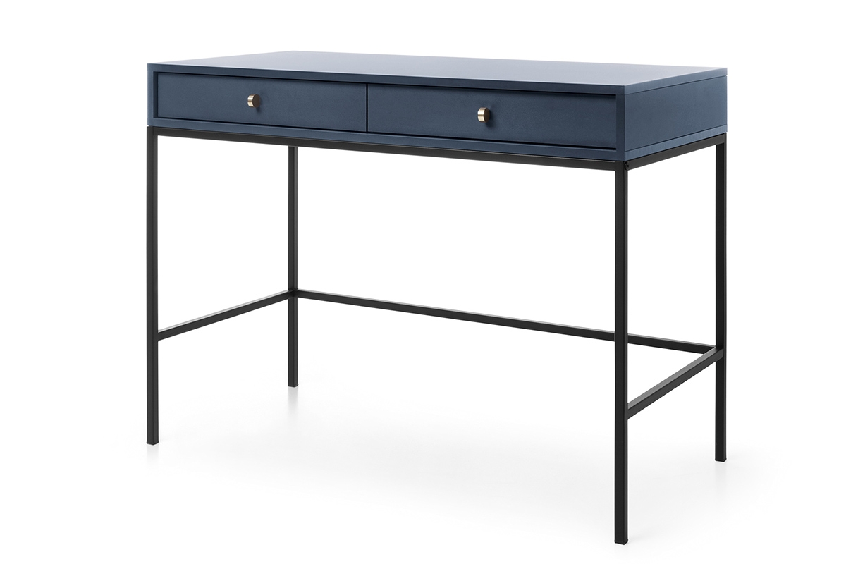 Konzolový stolek Eladia  se dvěmi zásuvkami - tmavě modrá Konzlový stolek se zásuvkami