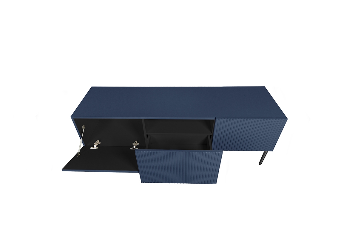 TV stolek Nicole 150 cm - tmavě modrá / černé nožky Skříňka tv do pokoje