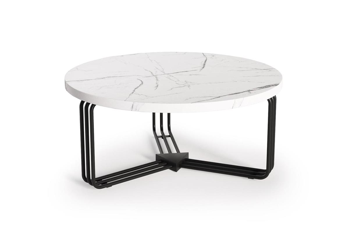 ANTICA Konferenční stolek Deska - Bílý mramor, Rošt - Černý (2p=1szt) ANTICA Konferenční stolek Deska - Bílý mramor, Rošt - Černý