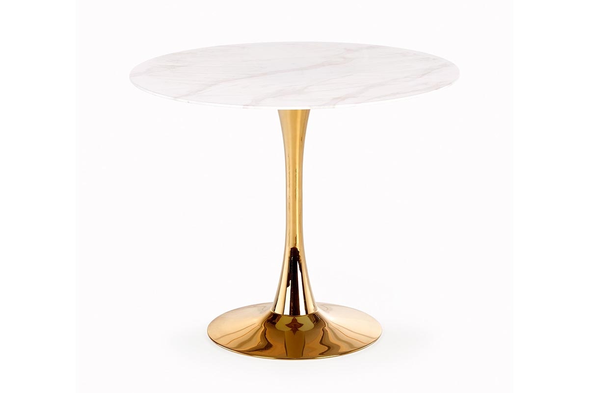 CASEMIRO asztal - fehér márvány, láb - sárga stůl Casemiro - Bílý mramor / Žlutý