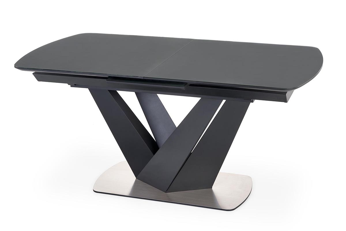PATRIZIO Stůl rozkládací Deska - tmavý popel, noga - Černý PATRIZIO Stůl rozkládací Deska - tmavý popel, noga - Černý