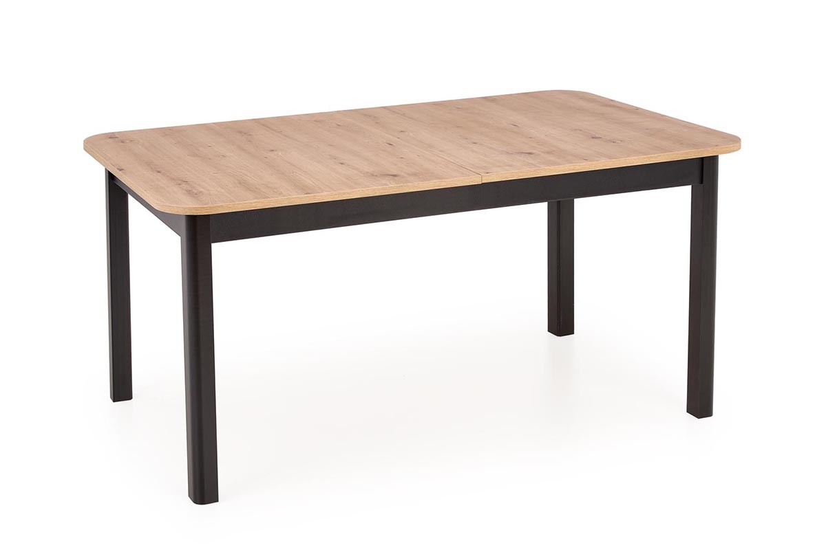 FLORIAN összecsukható asztal, asztallap - kézműves tölgy, lábak - fekete FLORIAN Stůl rozkladany Deska - Dub artisan, Nohy - Fekete