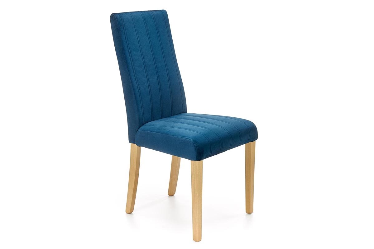 Židle Diego 3 - dub medový / tmavě modrá Monolith 77 DIEGO 3 Židle Dub medový / tap. velvet prošívané Pasy - MONOLITH 77 (tmavě modrý)