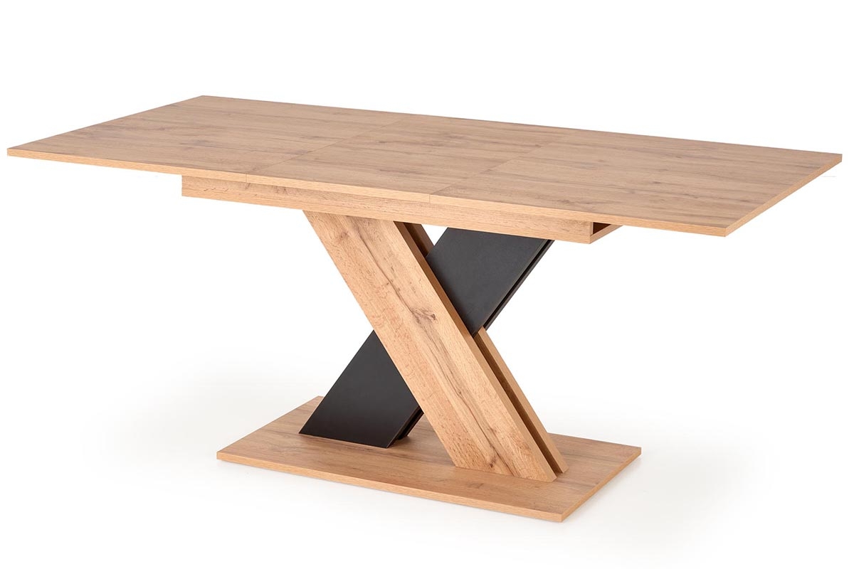 Rozkladací stôl XARELTO 130-175x85 cm - dub wotan / čierna XARELTO Rozkládací stôl Dub wotan - Čierny