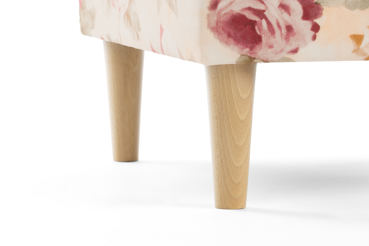 Taburet Vilano - model floral / picioare naturale Podnozek do fotela Urechea Vilano - w kwiaty 