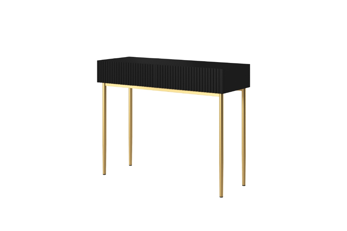 Nicole íróasztal - matt fekete/ arany lábak Moderní Toaletní stolek Nicole - Fekete mat / zlaté nohy