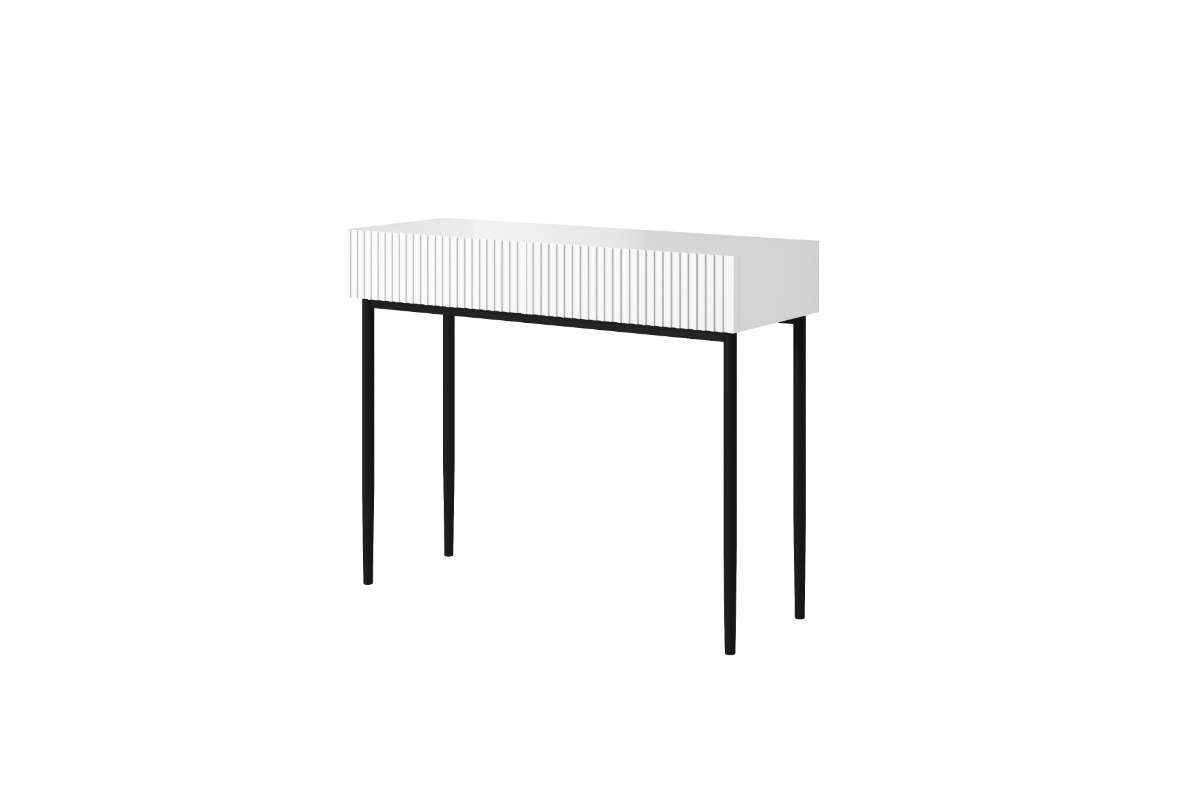 Moderný písací stôl Nicole - biely mat / čierne nožičky białe biurko