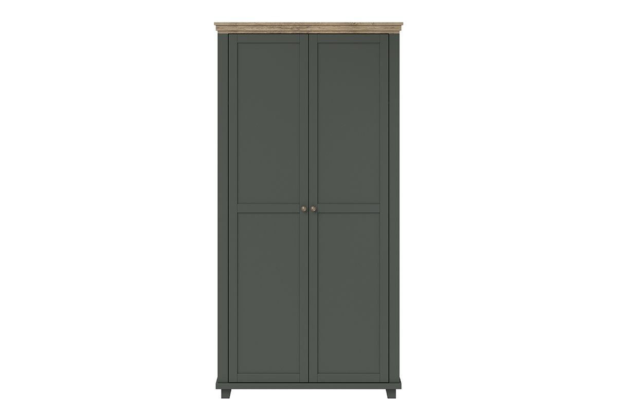 klasická skříň Evora 18 dvoudveřová 108 cm - Zelený / Dub Lefkas dostorná Skříň do ložnice
