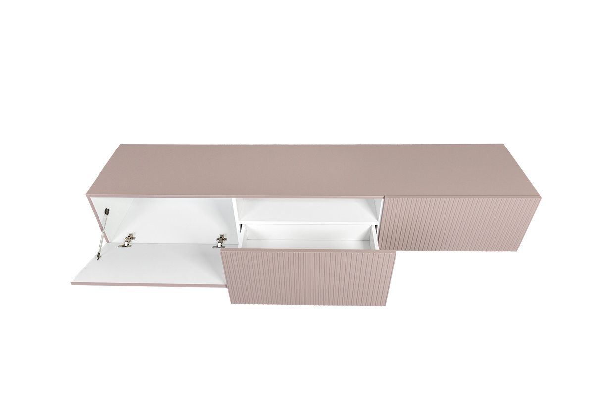 Závěsný TV stolek Nicole 150 cm - antická růžová Skříňka tv závěsná