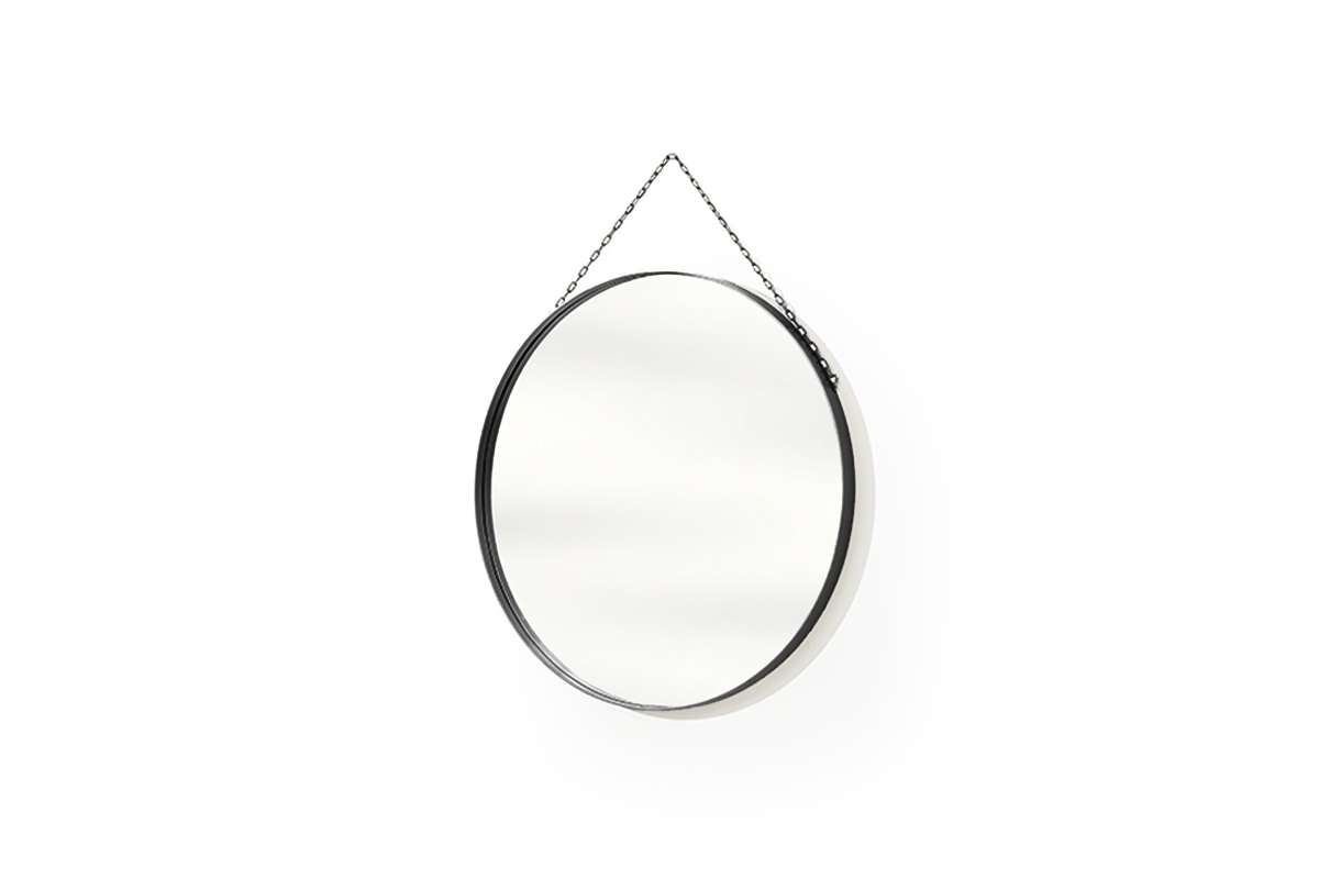 Zrcadlo Nicole kulaté 80 cm - černé Zrcadlo černé