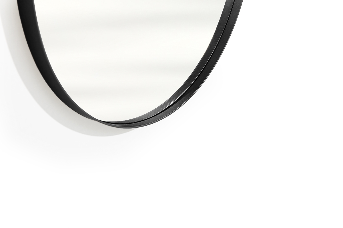 Okrúhle zrkadlo Nicole 60 cm - čierny Zrkadlo s čiernym rámom
