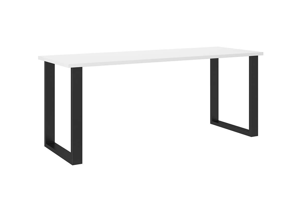 Stôl Loftowy Industriálny 185x67 - biela / čierny Stôl z bielym blatem