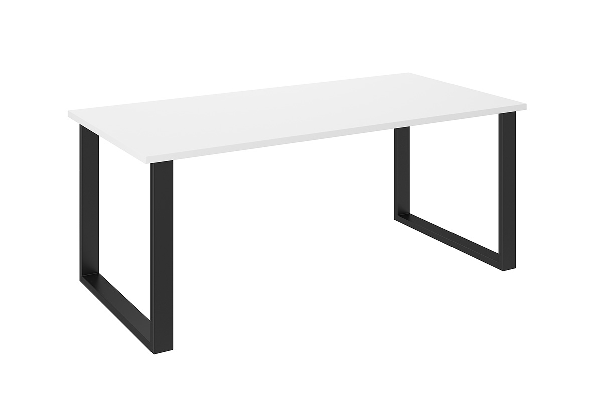 Ipari loft asztal 185x90 cm - fehér / fekete Bílý Stůl do jídelny