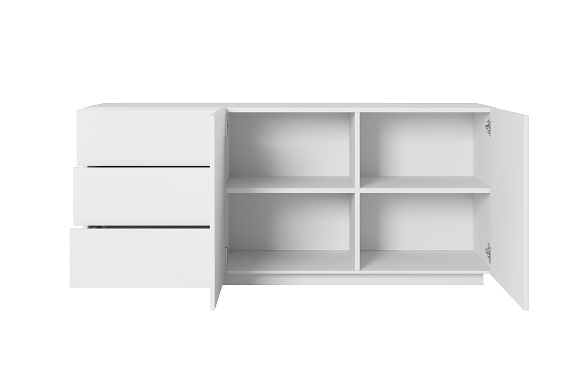 Komoda 167 cm Asha so zásuvkami - biely mat Komoda 167 cm Asha so zásuvkami - biely mat - vnútro 1