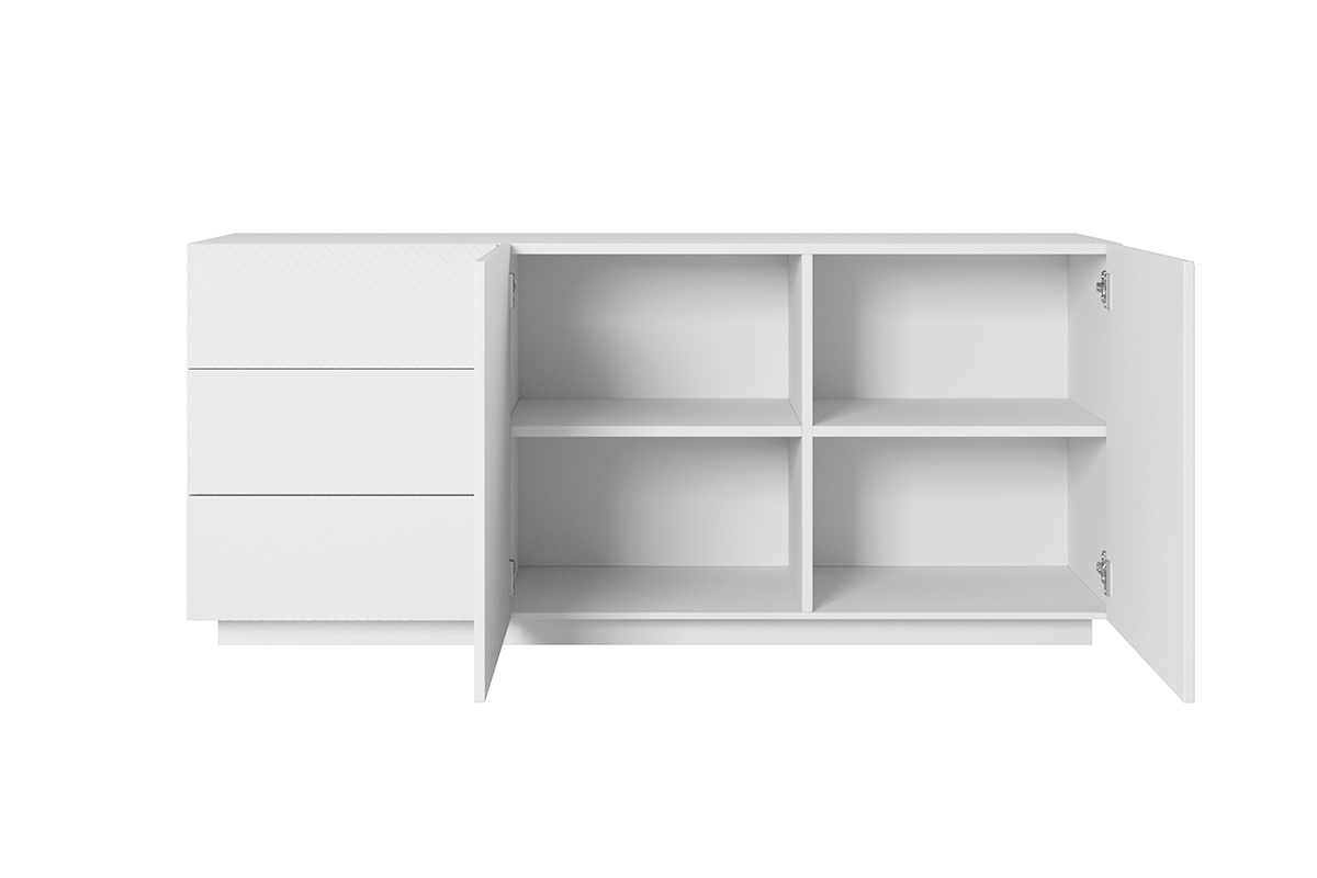 Komoda Asha 167 cm - bílý mat Komoda 167 cm Asha s zásuvkami - Bílý mat - wnetrze