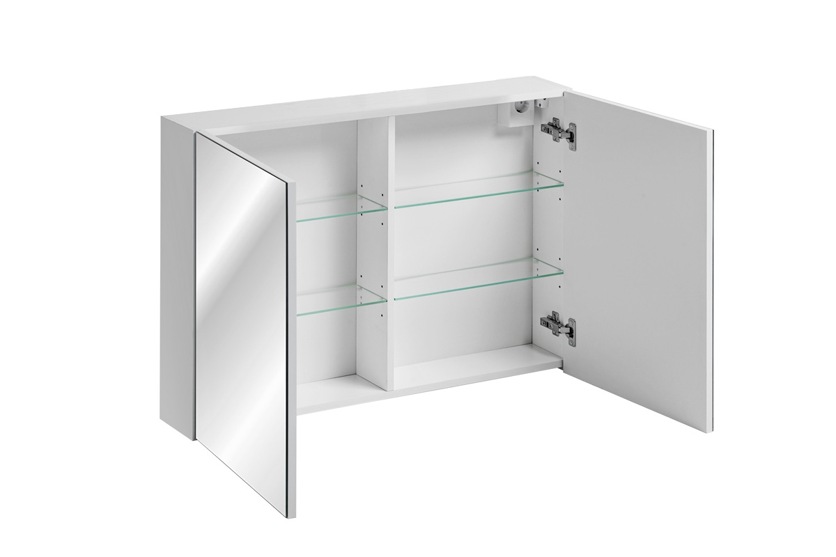 Skříňka zrcadlová Leonardo White 90 cm - Bílá Skříňka s policemi do koupelny